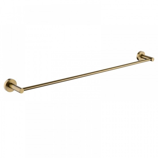 Pentro Round Brushed Yellow Gold Single Towel Rack Rail 900mm CUT TO SIZE Stainless Steel 304